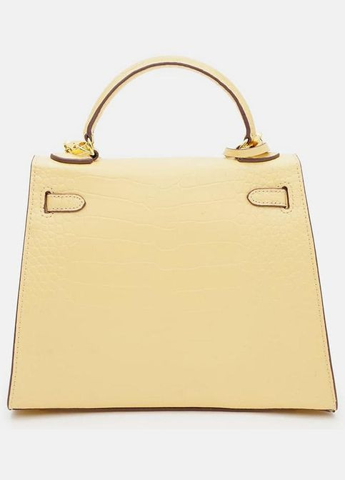 Сумка через плече жіноча шкіряна з брелком маленька Жовтий 35611 Borsa Leather (336889589)