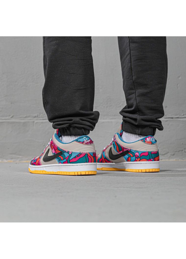Цветные демисезонные кроссовки мужские nike parra x sb dunk low 2021 найк сб данк No Brand