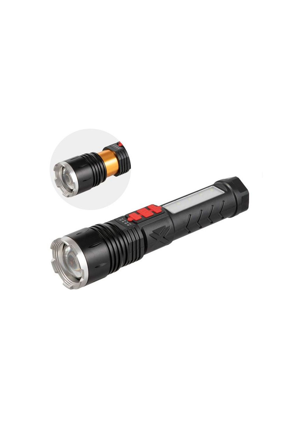 Ліхтар ручний акумуляторний 2+10 Вт з USB-виходом для заряджання ґаджетів 1800 мА·год Intertool (332986668)