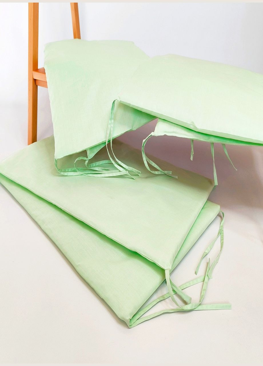 Бортики защита в детскую кровать Салатовые бязь 120x40, 60x40 см Penetka (323210854)