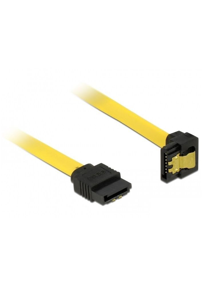 Кабель накопичувача SATA 7p M/M (тато/тато) 0.2m 90°вниз 6Gbps AWG26 Latch Delock (369646633)