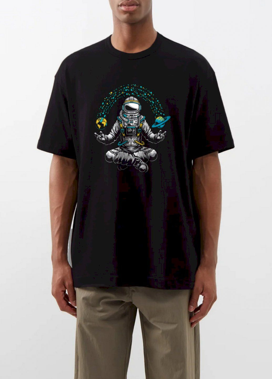 Черная футболка oversize мужская черная Trace of Space