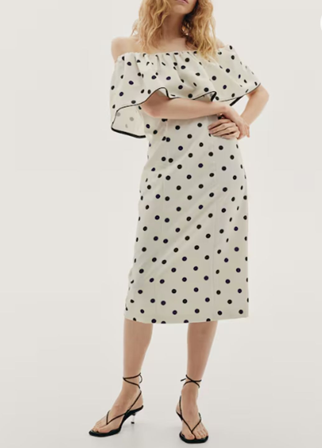 Молочна повсякденний сукня H&M в горошок