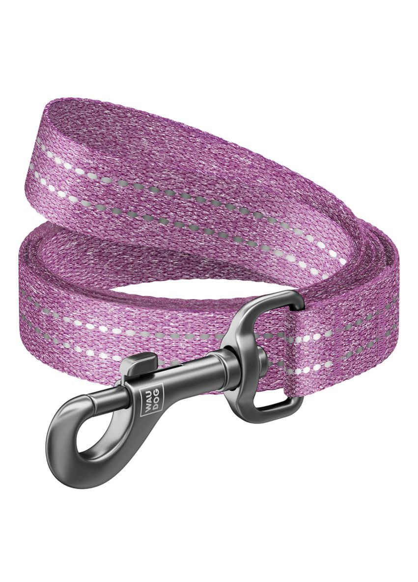 Поводок для собак из восстановленного хлопка Re-cotton светоотражающий, S, Ш 15 мм, Дл 150 см фиолетовый WAUDOG (322237353)