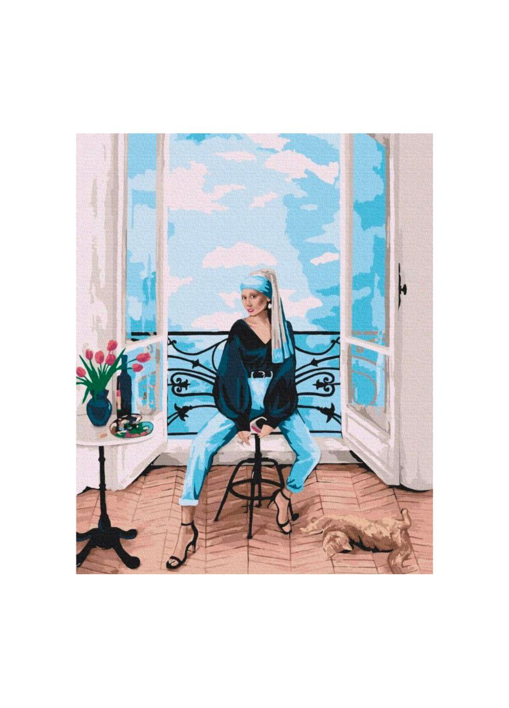 Картина за номерами "Сучасна дівчина з перловою сережкою" © Viktoriya Kovalenko, 40х50 см, BS52762 Brushme (292145636)