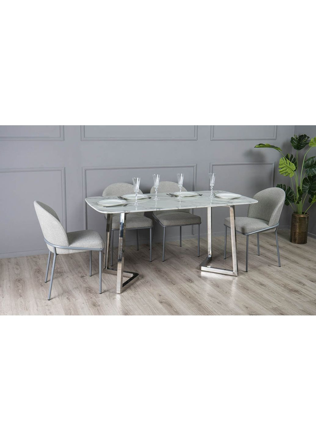 Стілець Мілтон Метал сидіння Тканина 500x560x825 сірий рогожка Prestol (372178815)