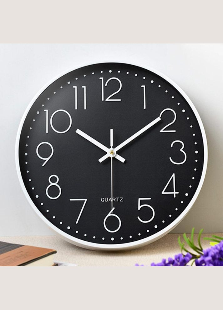 Кварцовий безшумний настінний годинник для дому красивий Premium CW-30 - Чорний Losso (322776900)