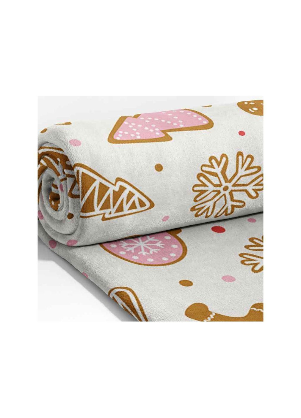 Плед Новогодний Белый с печеньем Lelit (370708309)