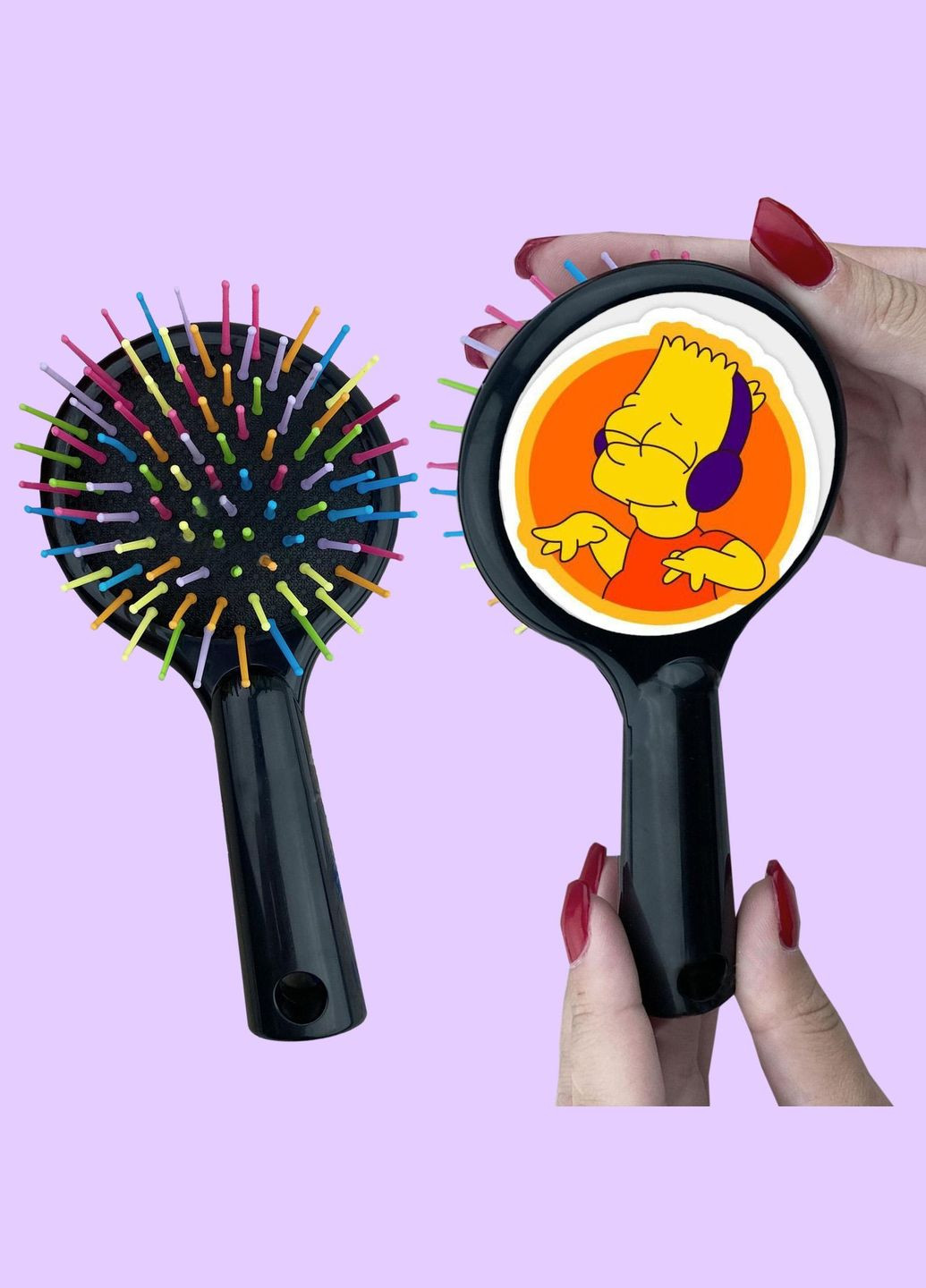 Расческа для волос с рисунком #00157 Черный No Brand (315045035)