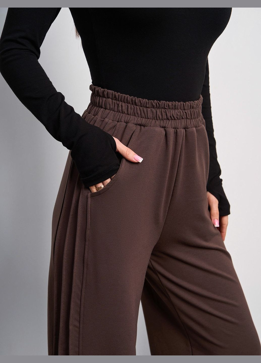 Трендові вільні штани з боковим драпіруванням No Brand (322743900)