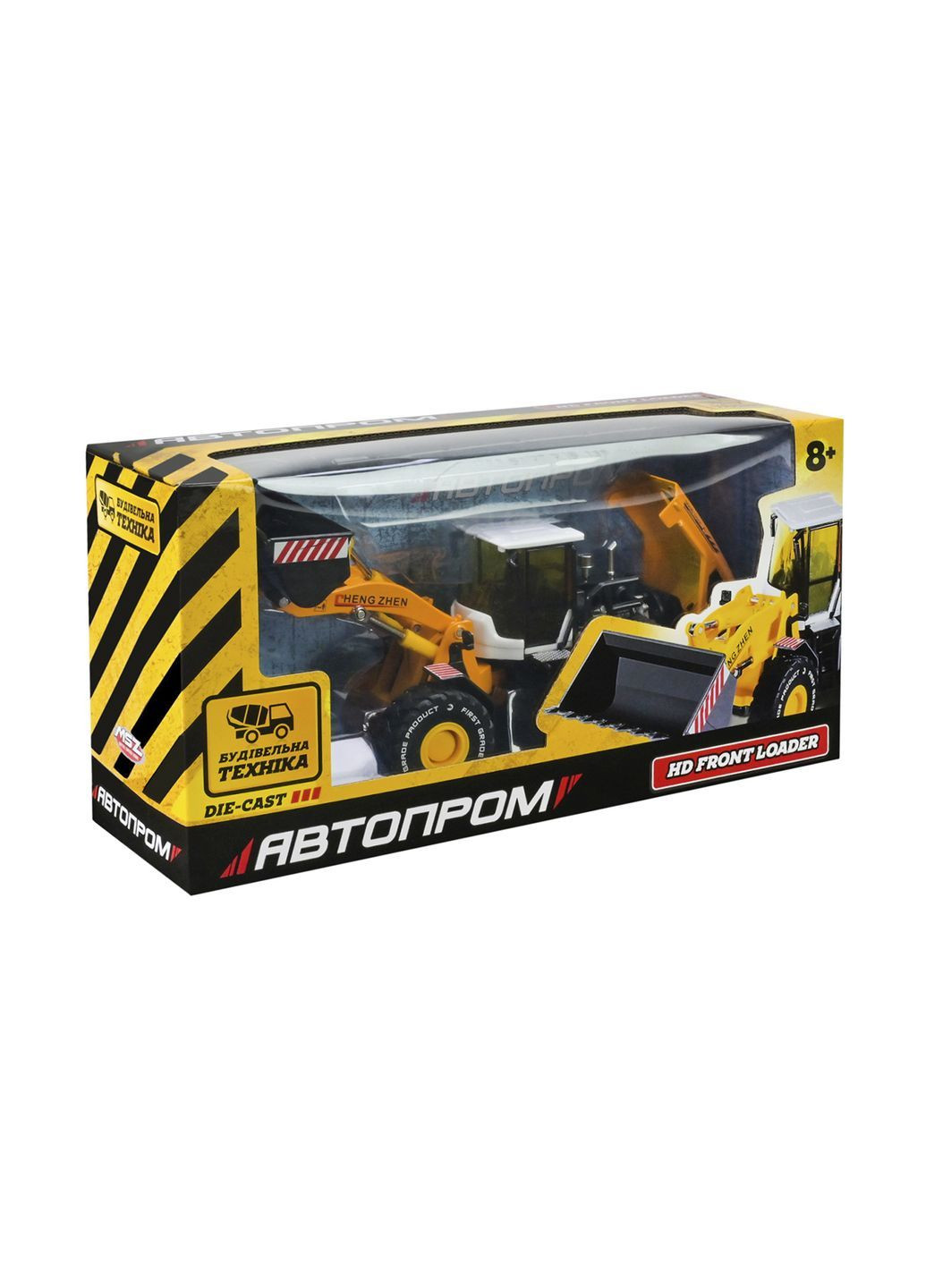 Строительная техника металлическая – Фронтальный погрузчик в масштабе 1:50 цвет разноцветный ЦБ-00289174 АВТОПРОМ (370499657)
