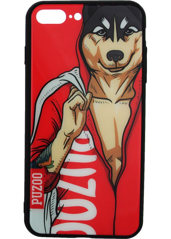 Чехолнакладка Glass Printing with TPU Yuppie iPhone 7 Plus /8 Plus Red Du PUZOO (301781458)