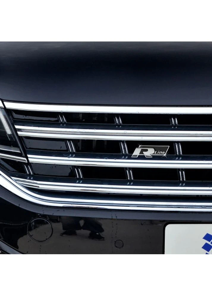 Эмблема надпись Rline в решетку черная+красный 76.8 мм металл Volkswagen (369611529)
