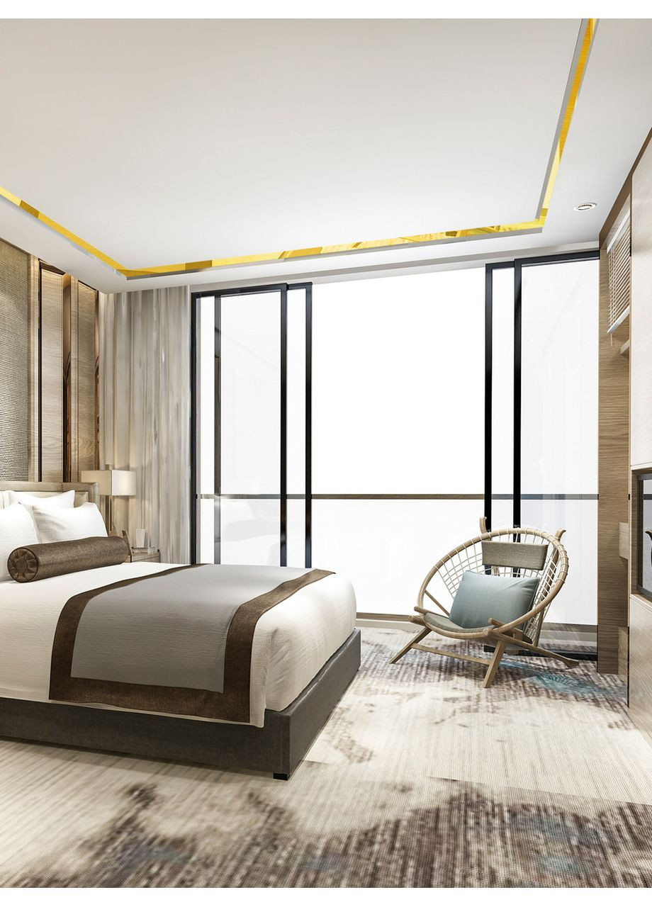 Дзеркальні наклейки на стіну декоративні з акрилу Молдинг-30 3х29.5 см 16 шт. Золото Ваша Світлість (366334565)