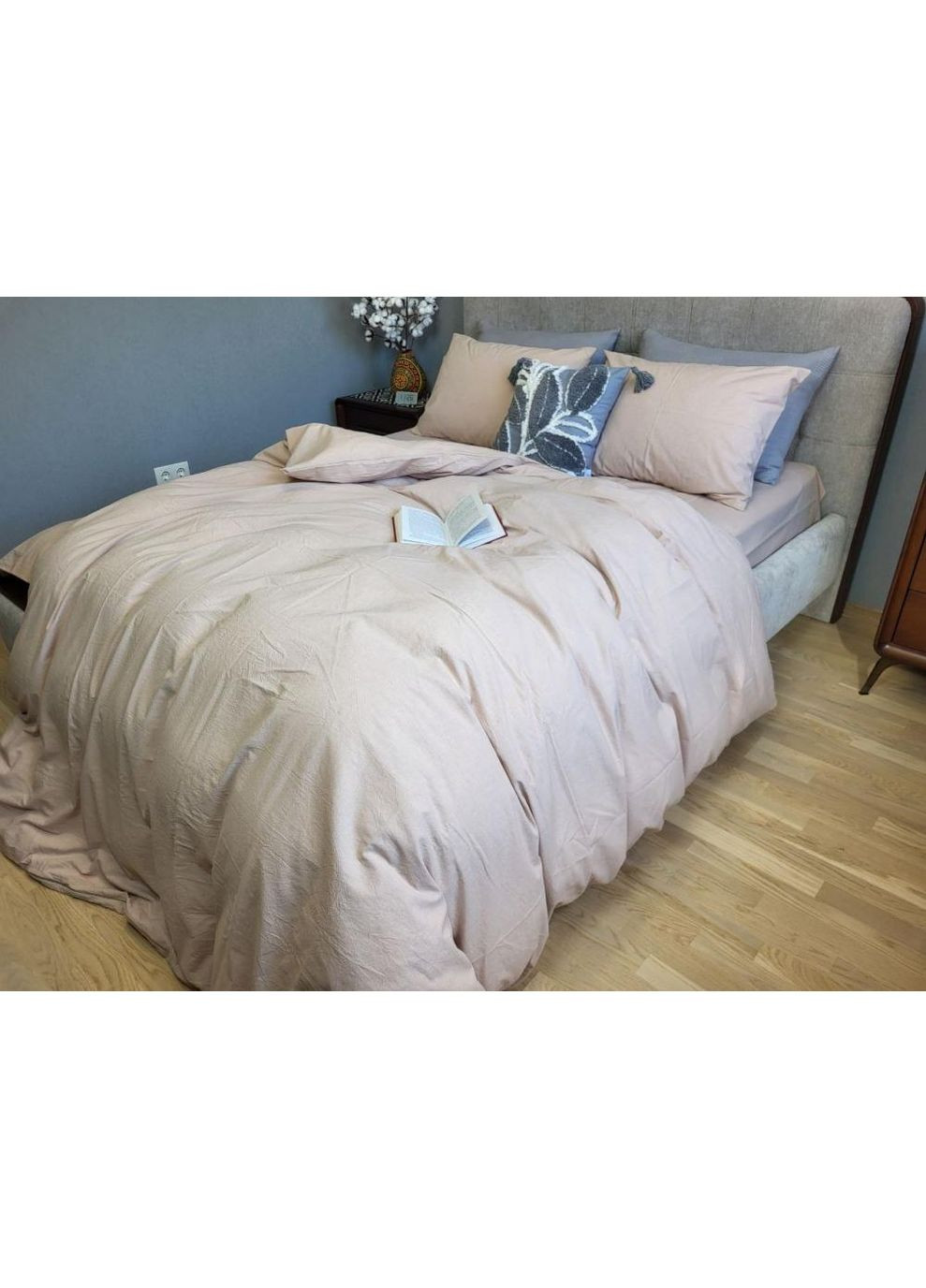 Постільна білизна з резинкою (W1331) варена бавовна Сімейний розмір, наволочки 70/70 No Brand (364219632)