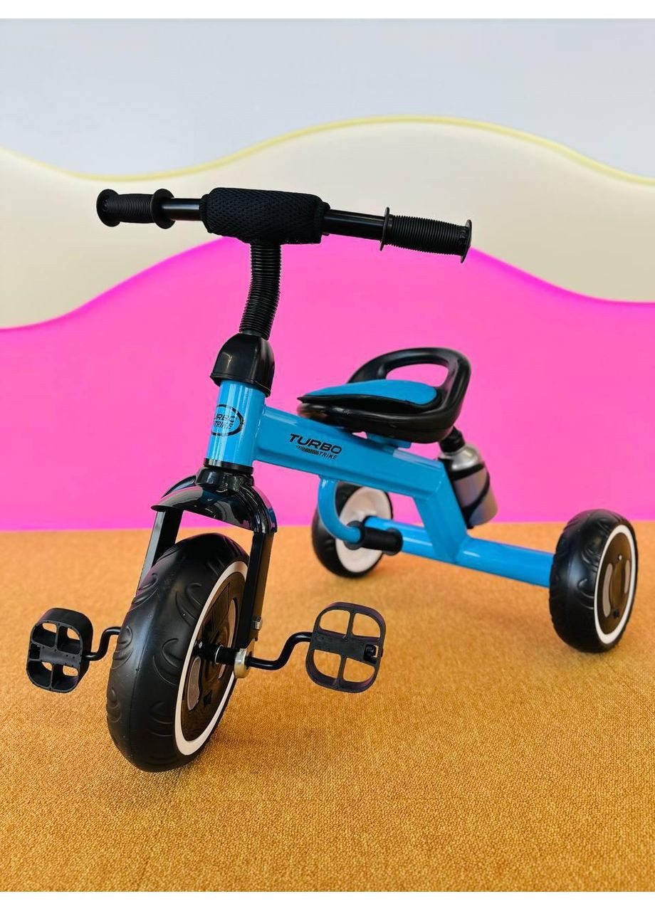 Триколісний велосипед зі світними колесами, дитячий велосипед 3-колісний зі спинкою Turbo Trike (371646629)