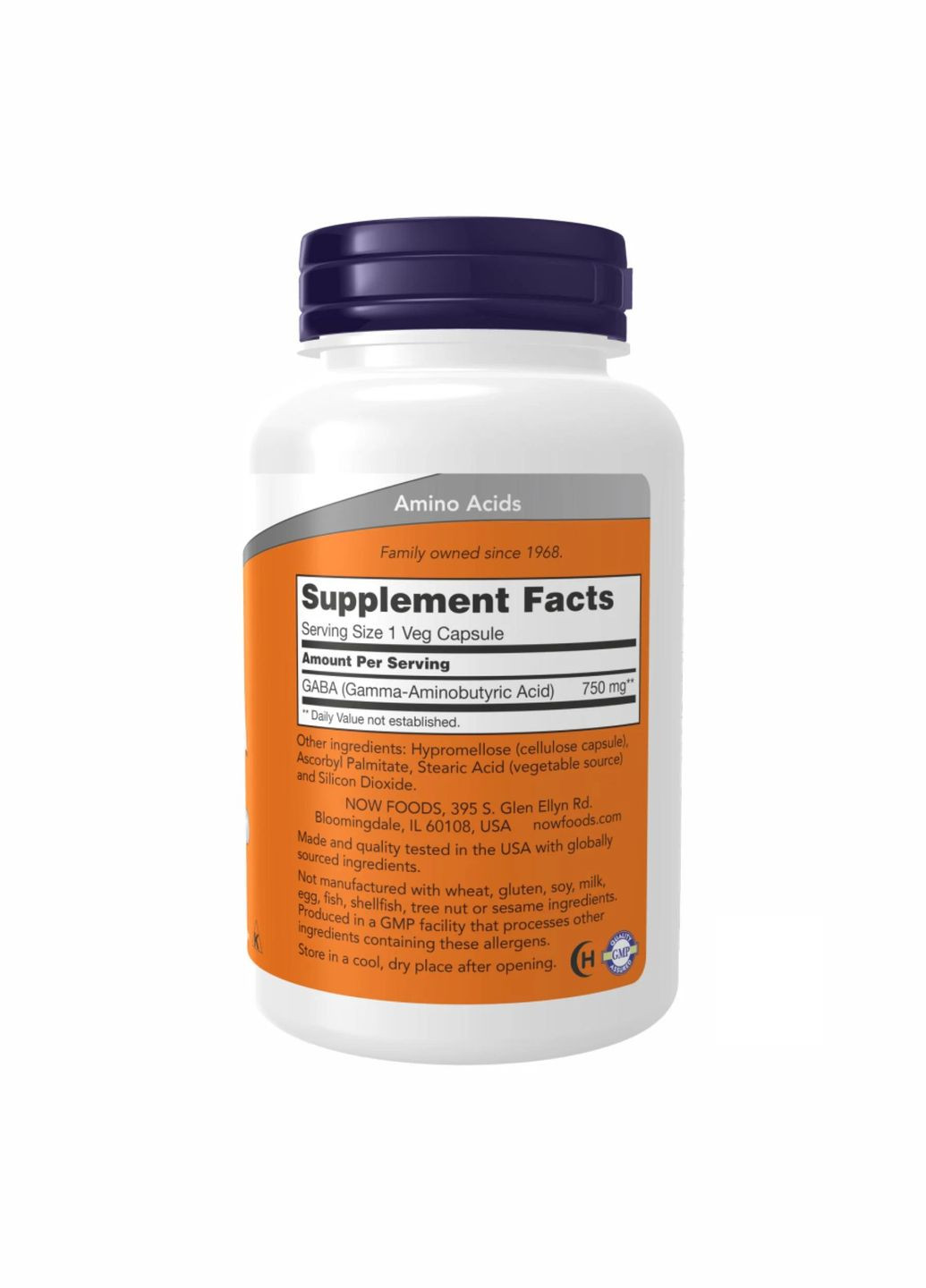 Аминокислота GABA 750 mg 200 vcaps Now (316258851)