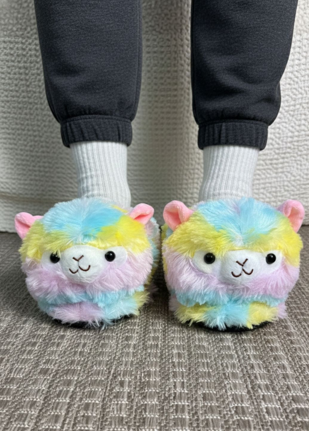 Домашні капці чоловічі Альпака пухнасті з антиковзною підошвою My Kigu (369622894)