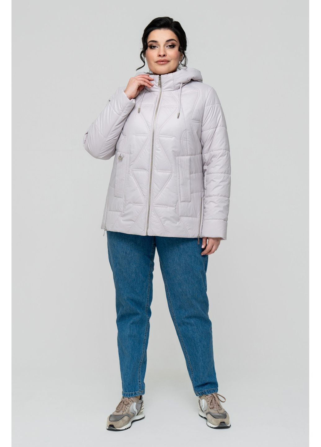 Біла демісезонна куртка прямого силуету з тінсулейтом all posa (ap102314p) A'll Posa