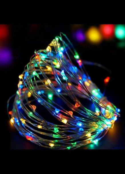 Гирлянда светодиодная, новогодняя "Роса", 100 LED, 10м, разноцветная, прозрачный провод Xatynka (269266225)