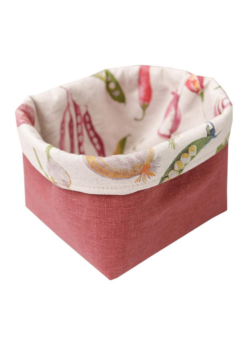 Универсальная корзина для хранения Овощи марсала 17х18х18см декоративный контейнер для кухни Текстильный органайзер ProDobro (369378101)