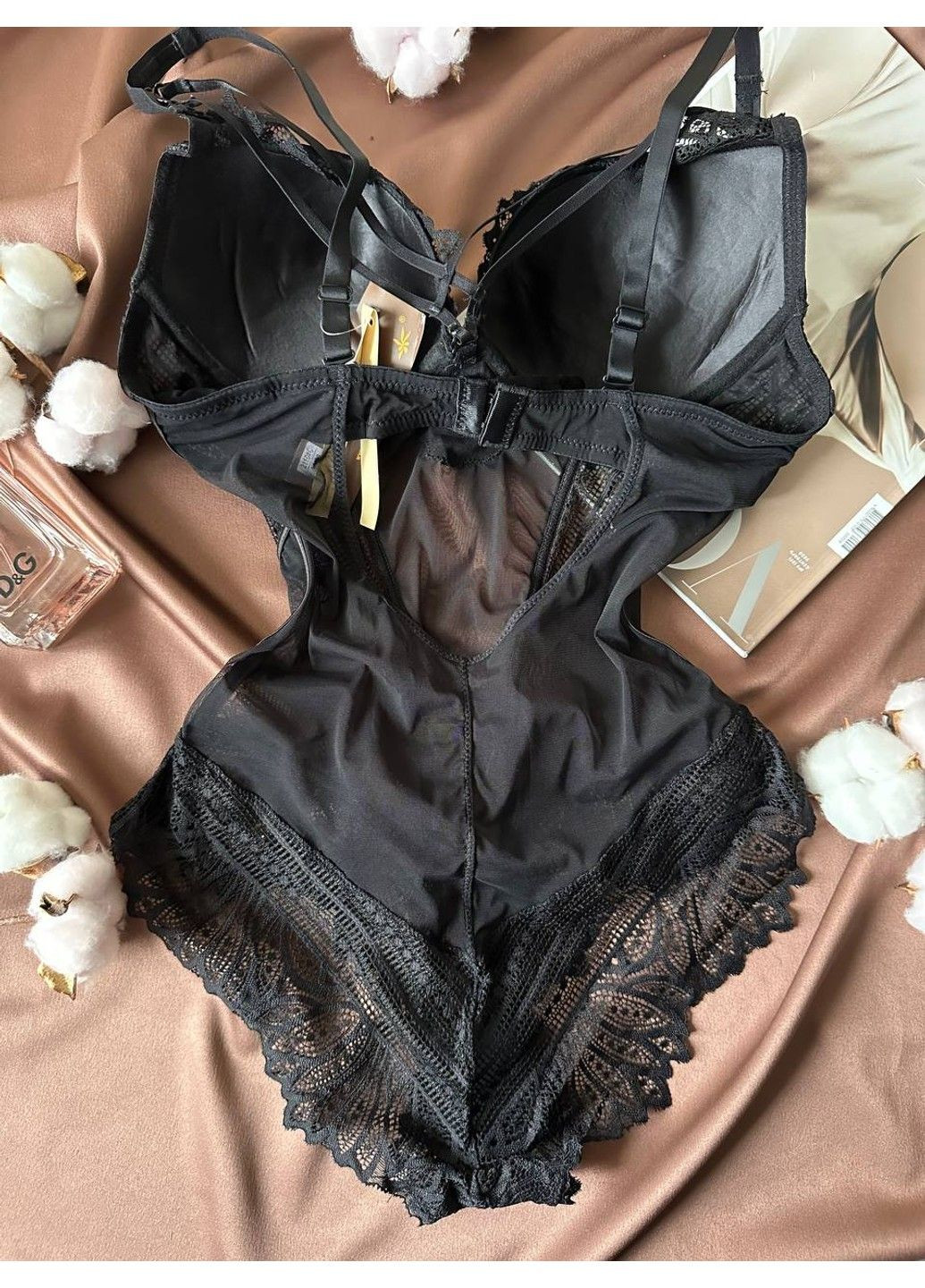 Ажурне чорне боді білизна Porlloma (302806671)