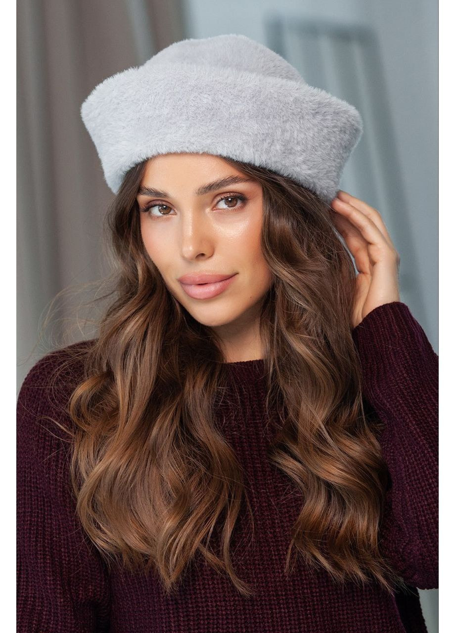 Шапка из эко меха, цвет Серый Fashion (365072539)
