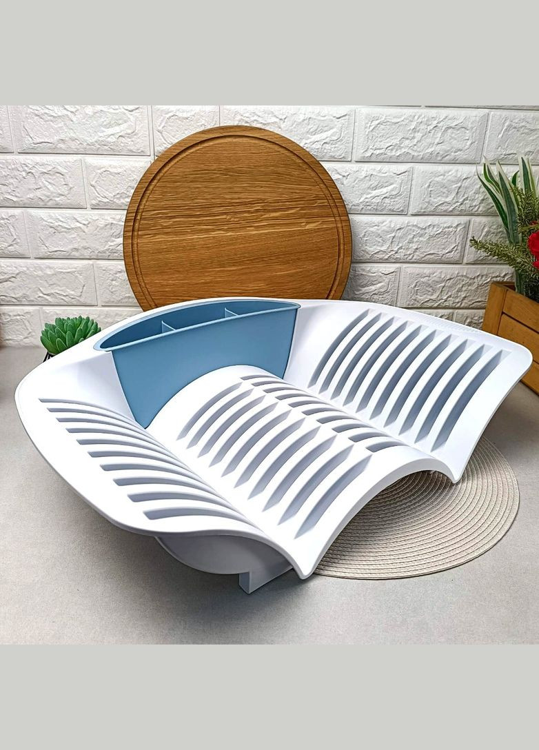 Белая пластиковая сушилка для посуды и столовых приборов Eurogold (303212077)