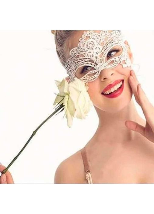 Еротична ажурна маска на очі чорного кольору. Пов'язка на очі чорна із чорного ажурного полотна China (360604227)