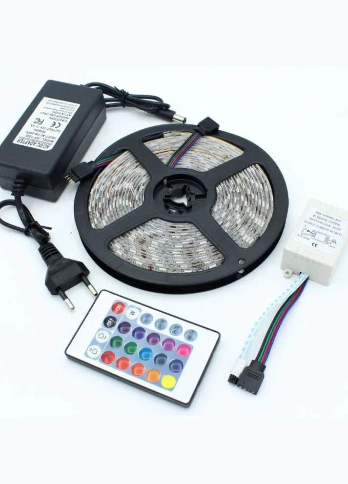 Лента светодиодная с пультом Pro RGB 5050 водостойкая 300 LED 5m led лента 5050RGB Garlando (316589912)