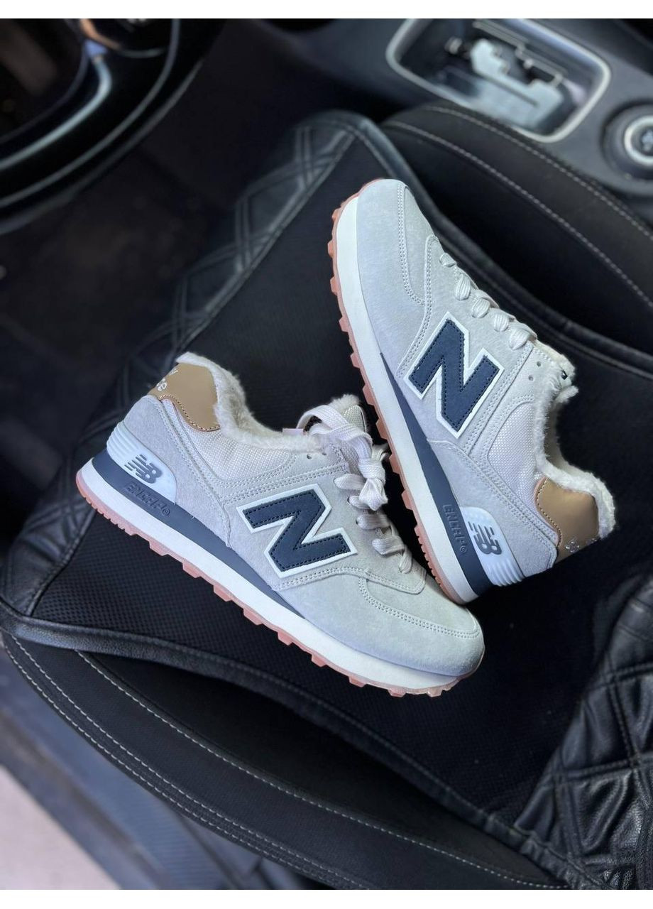 КРОСІВКИ ЖІНОЧІ NEW BALANCE 574 LIGHT GREY WINTER НЬЮ БЕЛАНС 574 No Brand сірі зими (369388862)