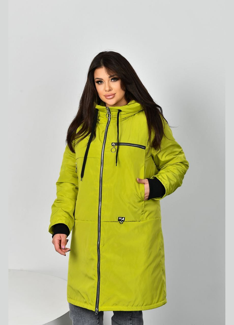 Зеленая женская удлиненная куртка цвет лайм р.48/50 449638 New Trend