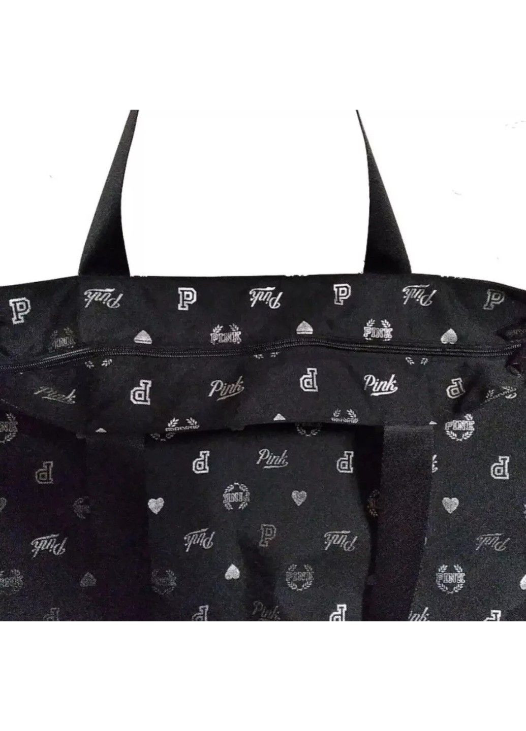 Женская сумка Victoria’s Secret Pink Beach Tote Bag Logo Black Victoria's Secret (328267604)