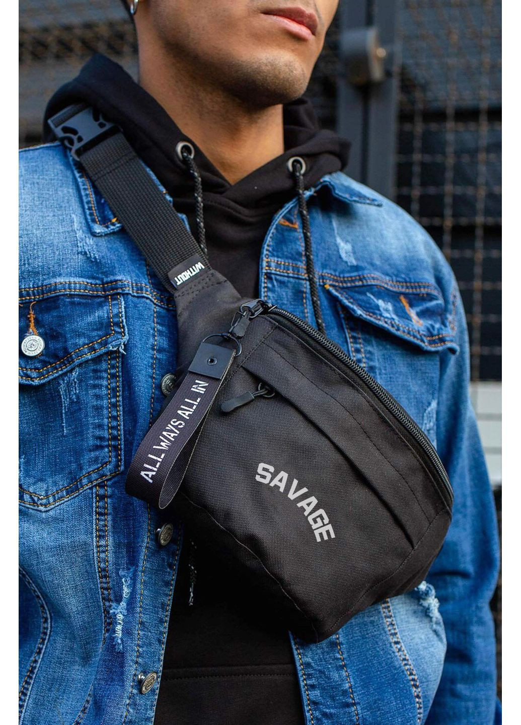 Чоловіча Сумка Бананка Барсетка Через Плече З Принтом Savage Without (350908702)