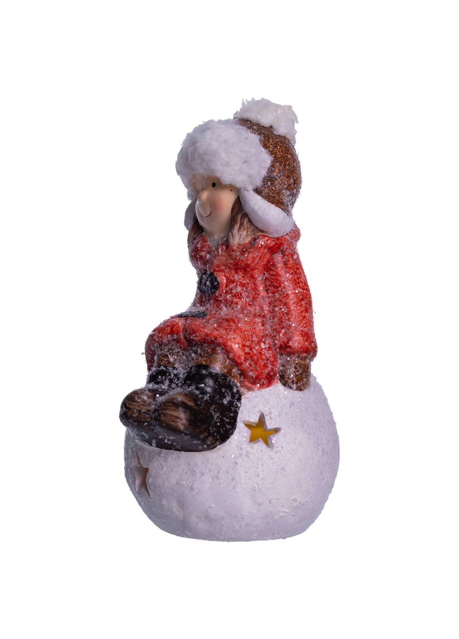 Новорічна фігурка з LED підсвічуванням порцелянова дівчинка на сніжній кулі для декору будинку подарунок для дітей Yiwu (370602353)