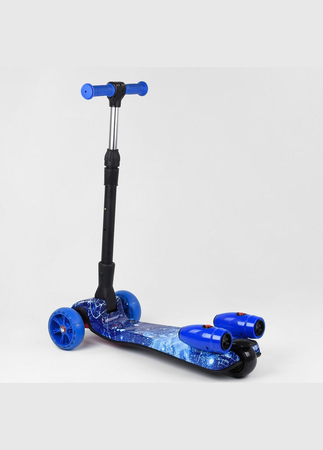 Дитячий самокат MAXI 13455. З парогенератором, музика, дим, світло, складане кермо. Синій Best Scooter (291985627)