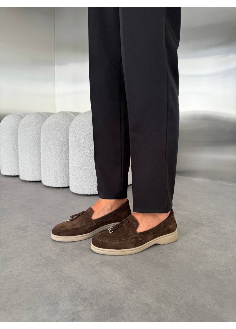 Темно-коричневые лоферы chocolate charm No Brand