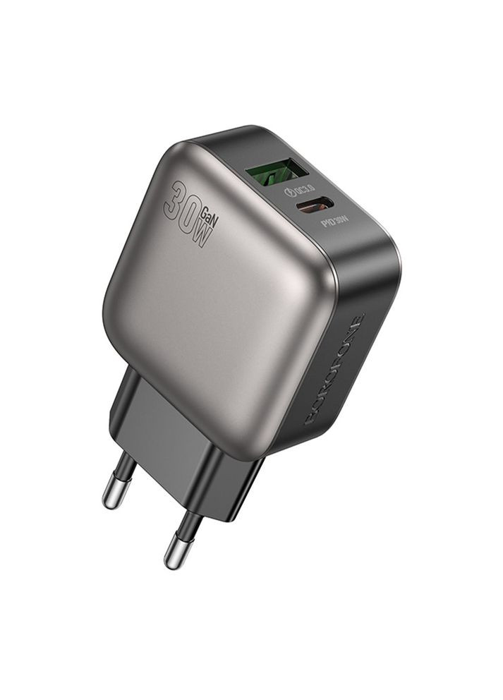 Мережевий Зарядний Пристрій BAS55A 1USB-C/1USB PD/QC 30W GAN Borofone (337993907)