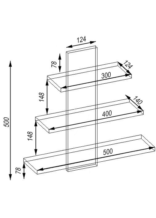 Полка навесная П-1 Континент (314523006)