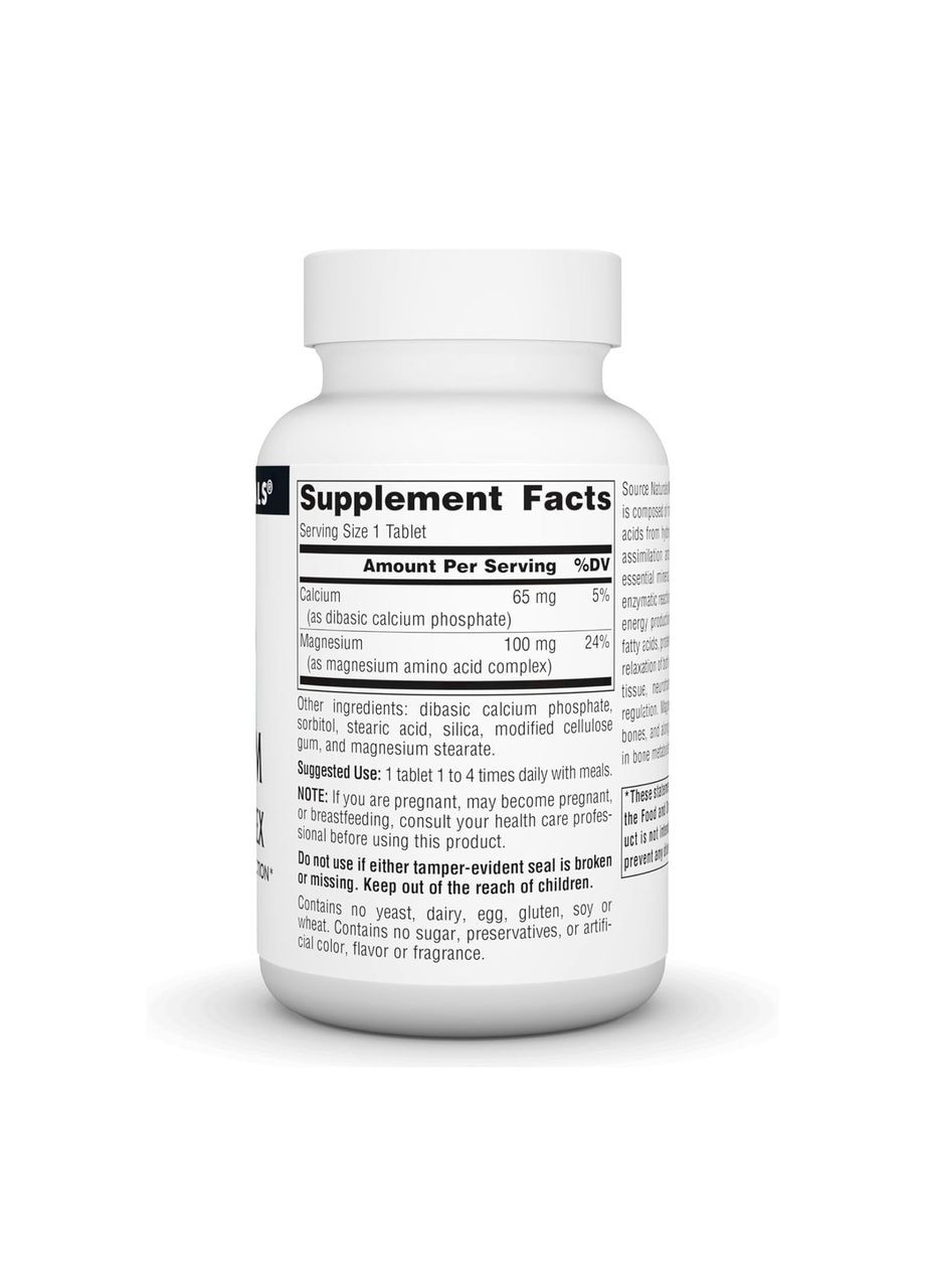 Magnesium Chelate Complex 100mg - 100 tabs Source Naturals (369397578)