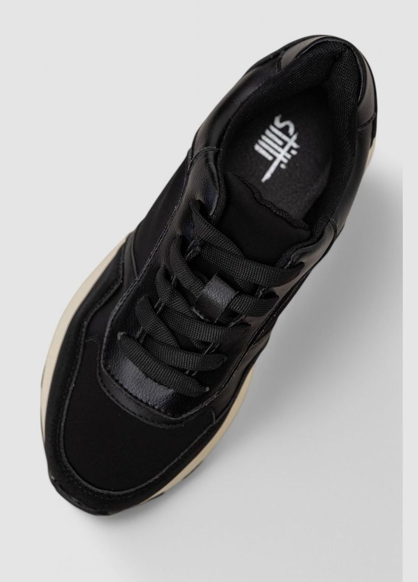 Кросівки жіночі демісезонні, колір бежевий, 248R212 Stilli чорно-білі всесезони (323168392)