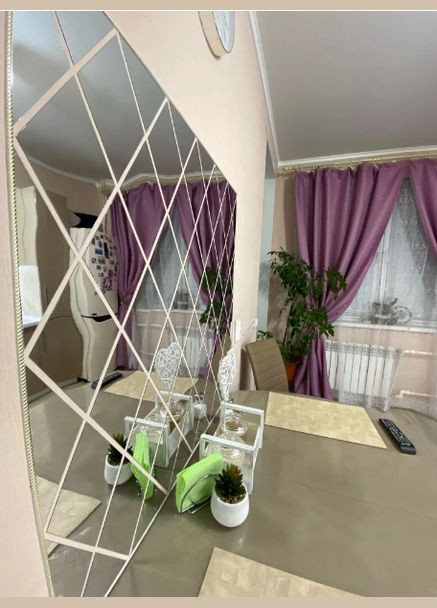 Дзеркальні наклейки квадрат із ромбів і трикутників 58 шт набір 100 х 100 см Б317 No Brand (302242759)