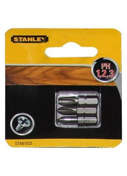 Набір біт Ph1, Ph2, Ph3, 25мм, 3шт. (STA61023) Stanley Ph1, Ph2, Ph3, 25мм, 3шт. (389543526)