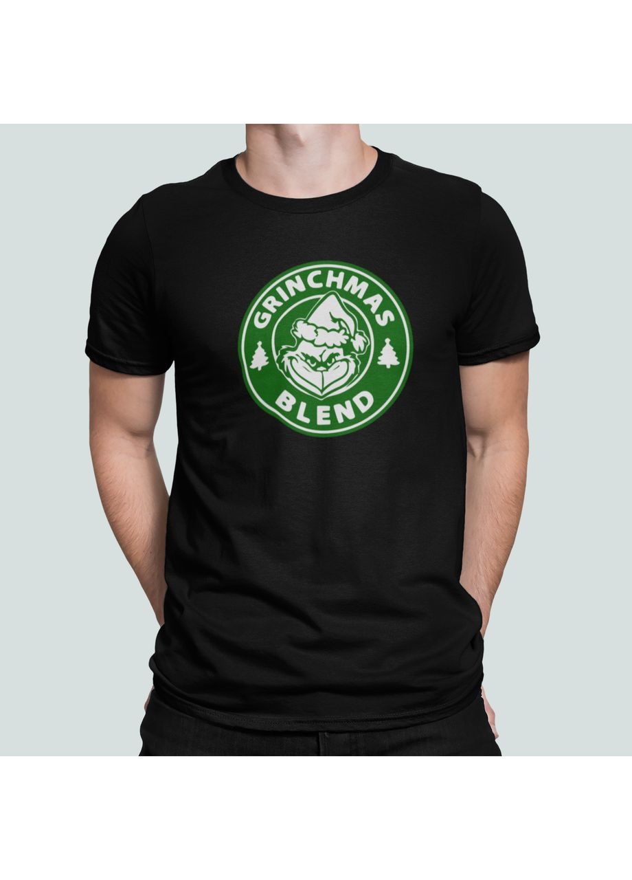 Чорна чоловіча новорічна футболка з принтом grinchmas blend grinch грінч різдво Stedman