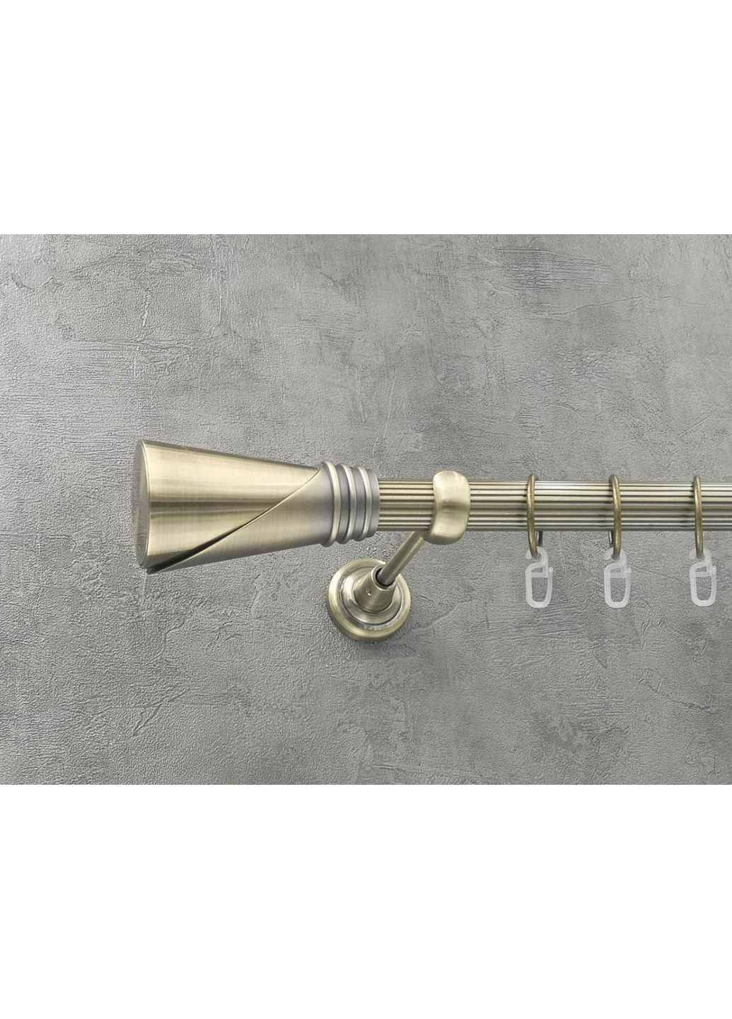 Карниз Дункан рифлена штанга одинарний відкритий 25 мм 300 см Антик Quadrum (352783048)