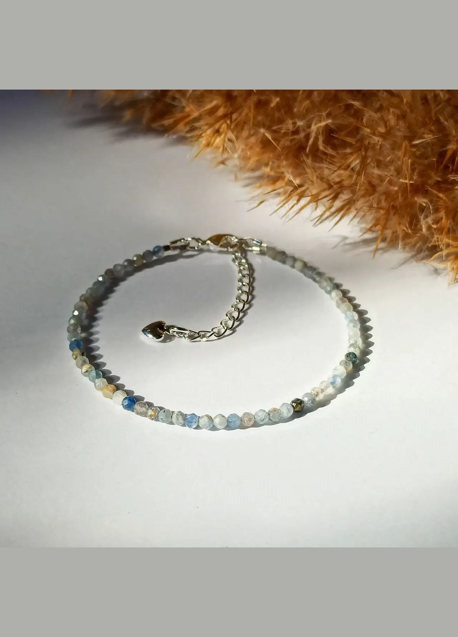 Браслет натуральний Кіаніт на застібці d-2,5мм обхват 18-23см No Brand браслет (305077852)