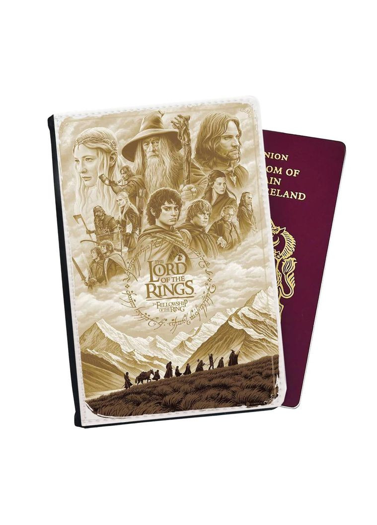 Портмоне Фільм Володар Перснів Обкладинка на паспорт, автодокументи з відсіками #001 Чорний No Brand (317553746)