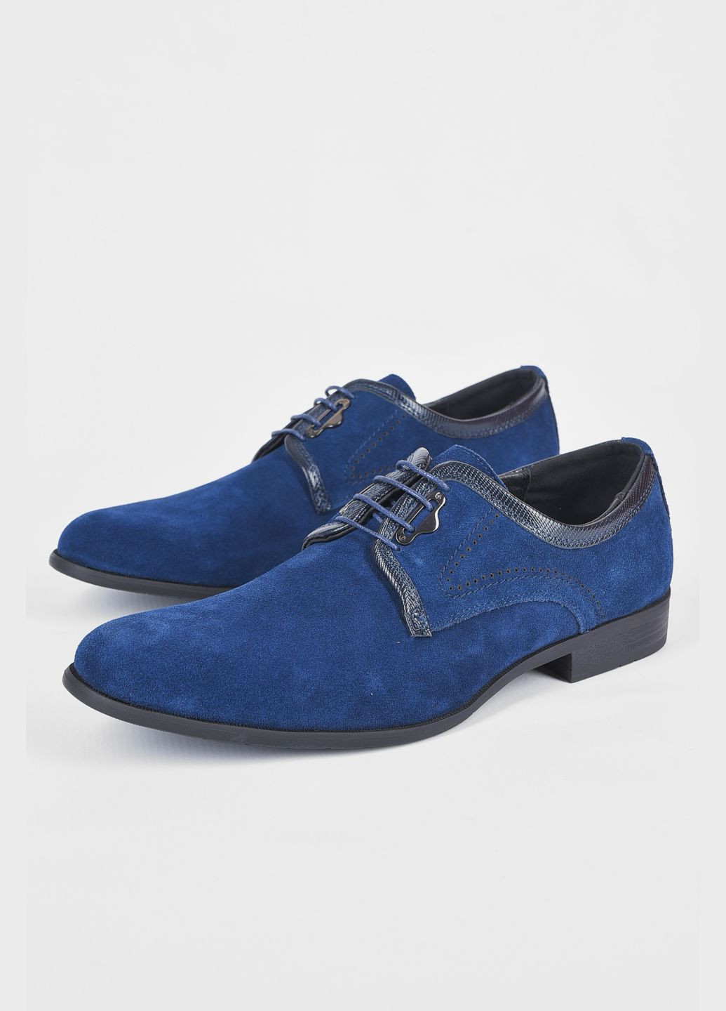 Синие классические туфли мужские синего цвета Let's Shop без шнурков