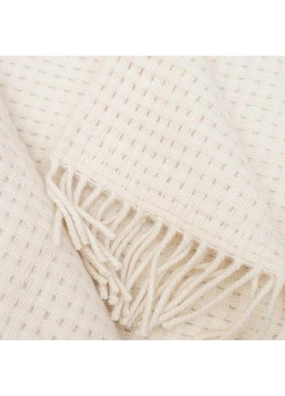 Плед вовняний Рогожка 4160-2 200х220 см білий Love You (365960686)