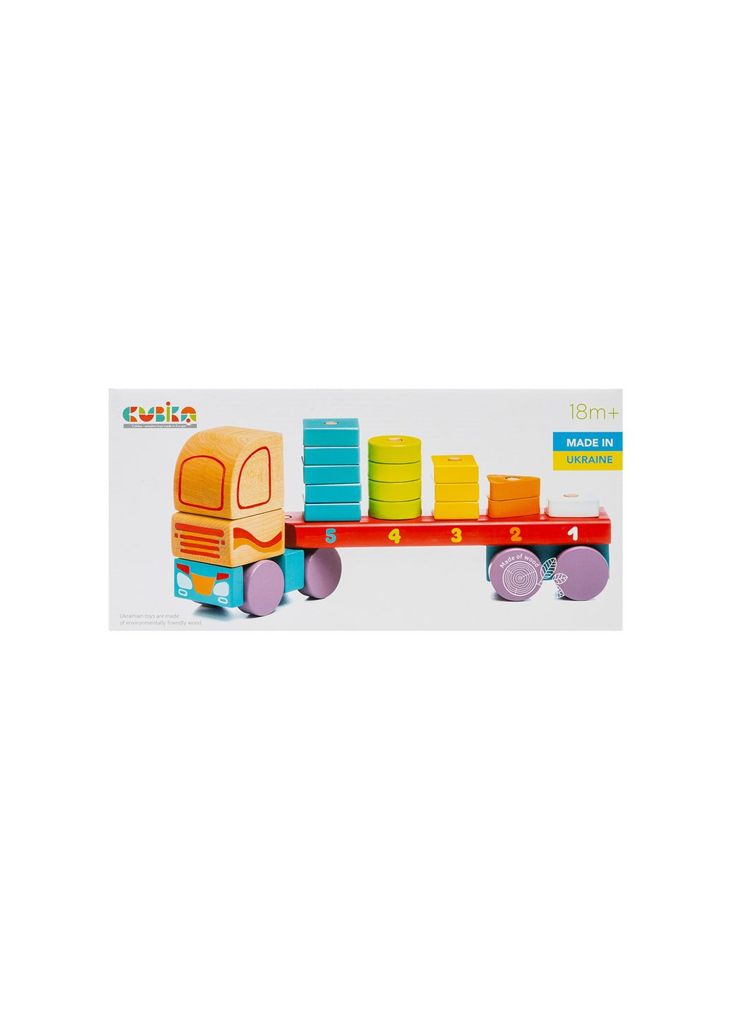 Развивающая игрушка – тягач с геометрическими фигурами цвет разноцветный ЦБ-00248994 Cubika (290663666)